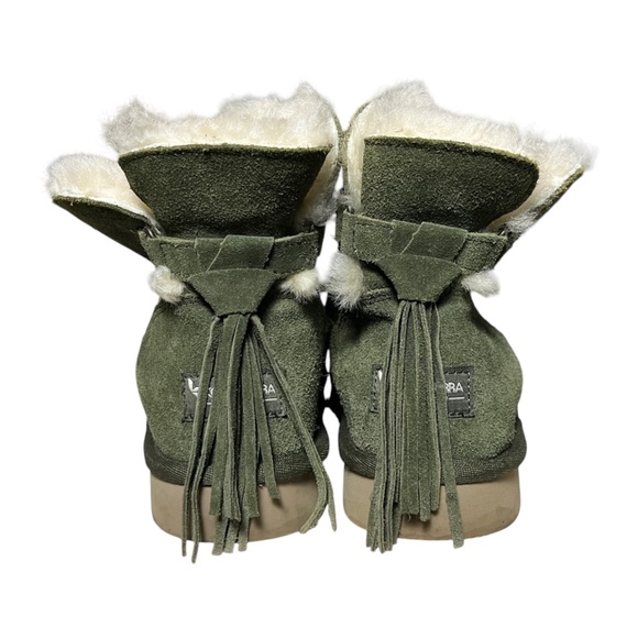 Koolaburra by UGG Jaelyn Mini Tassle Green Plush Warm Boots Women’s Size 8 - Picture 4 of 11